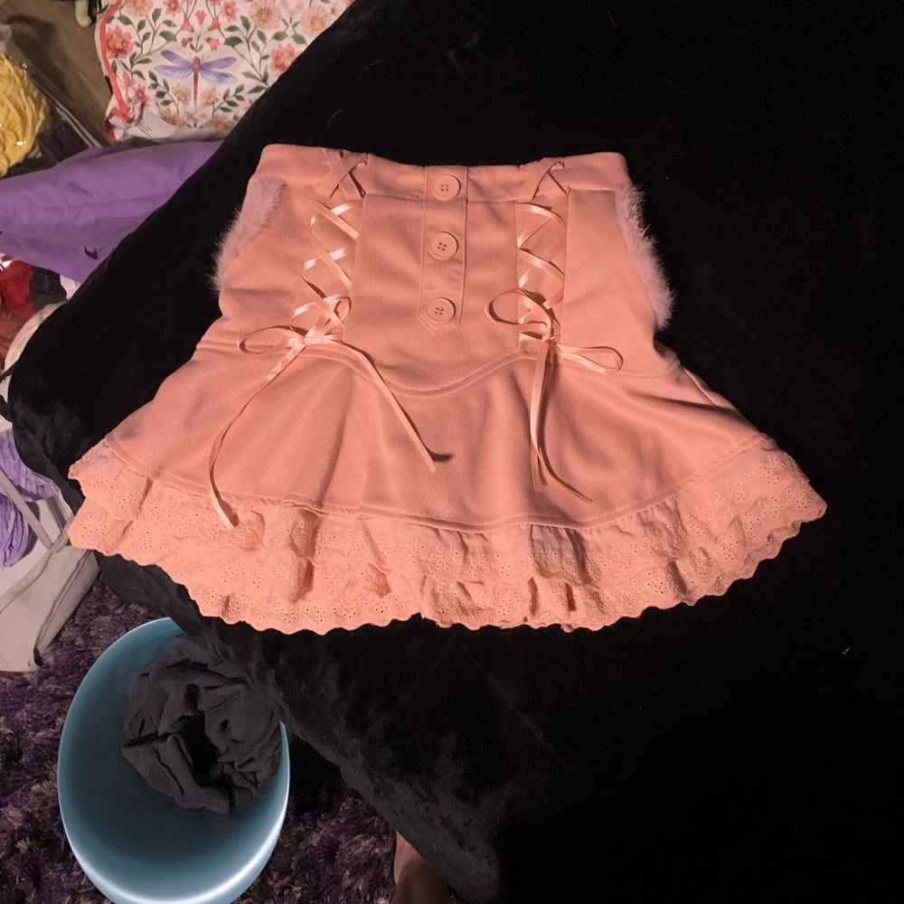 Peach Lace-Up Women's Skirt
